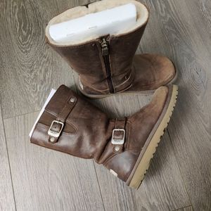 Brown Leather Uggs with Buckles